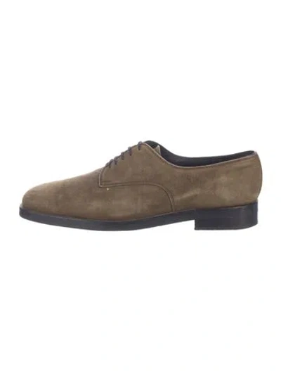 Pre-owned Donald Pliner Suede Derby Shoes In Green