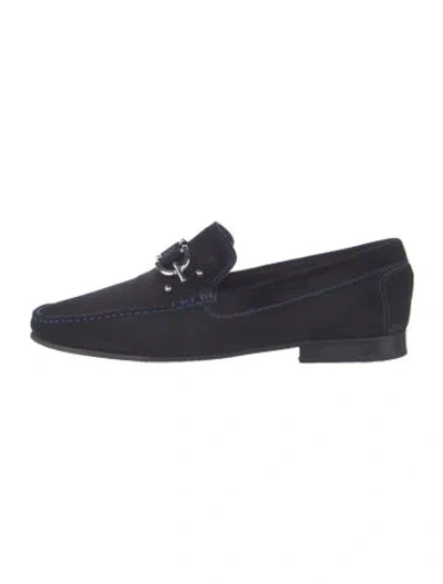 Pre-owned Donald Pliner Suede Dress Loafers In Black