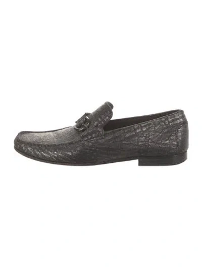 Pre-owned Donald Pliner Suede Dress Loafers In Black