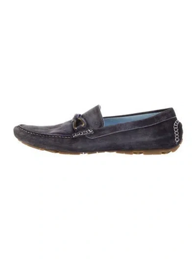 Pre-owned Donald Pliner Suede Drivers In Blue