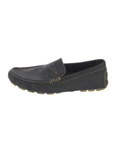 Pre-owned Donald Pliner Suede Drivers In Blue