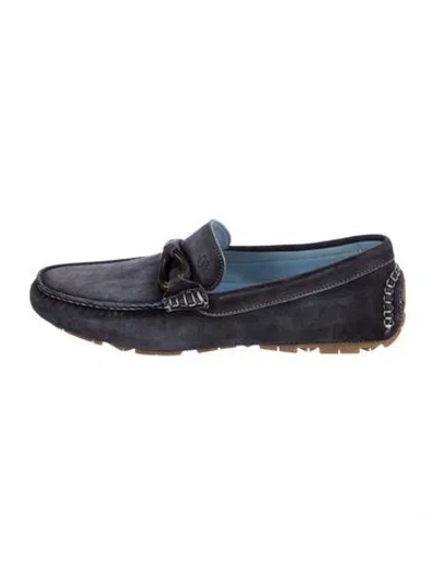 Pre-owned Donald Pliner Suede Drivers In Blue