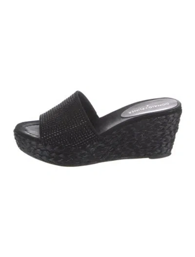 Pre-owned Donald Pliner Suede Espadrilles In Black