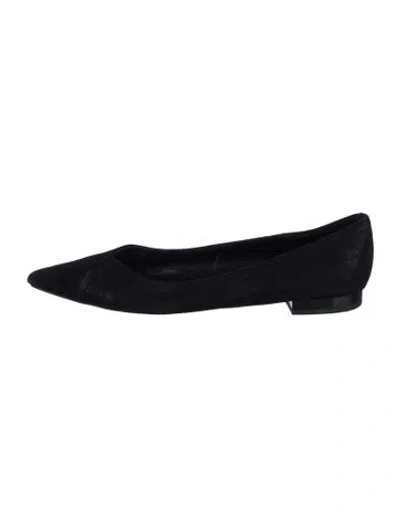 Pre-owned Donald Pliner Suede Flats In Black