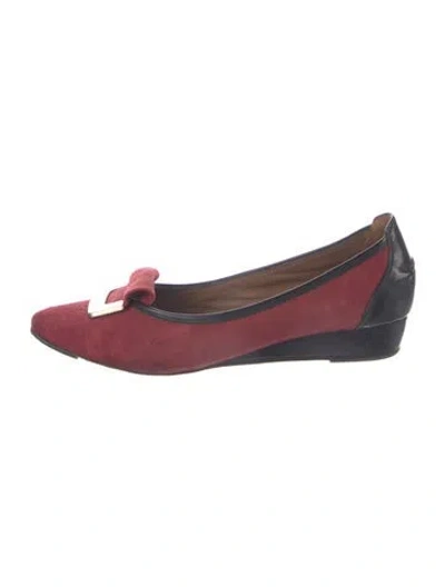 Pre-owned Donald Pliner Suede Flats In Red