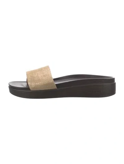 Pre-owned Donald Pliner Suede Glitter Accents Slides