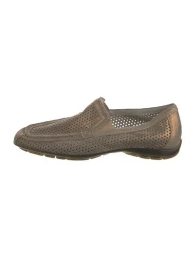 Pre-owned Donald Pliner Suede Lasercut Accents Loafers