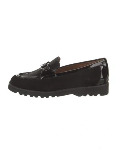 Pre-owned Donald Pliner Suede Loafers In Black