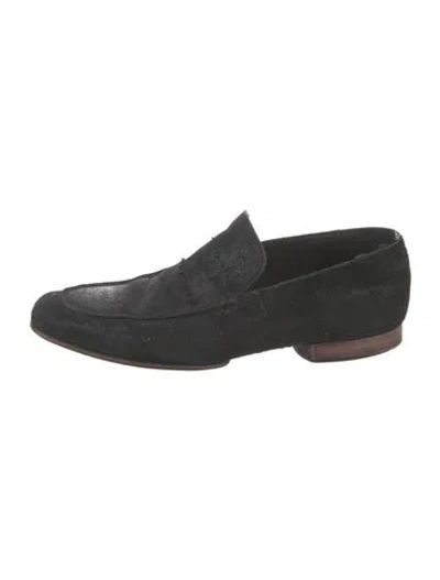 Pre-owned Donald Pliner Suede Loafers In Black