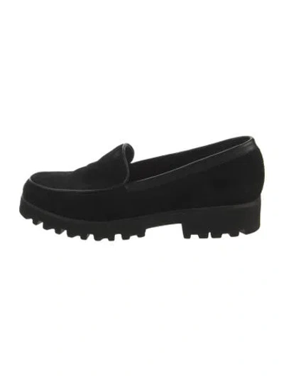 Pre-owned Donald Pliner Suede Loafers In Black