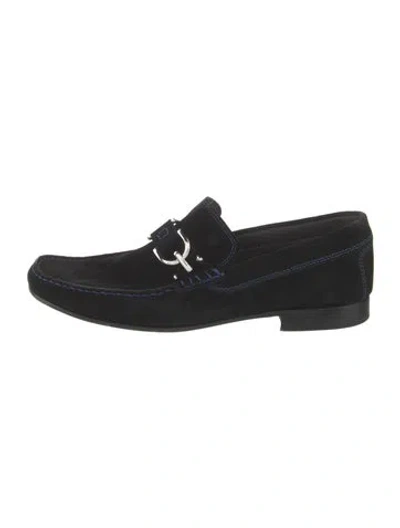 Pre-owned Donald Pliner Suede Loafers In Black