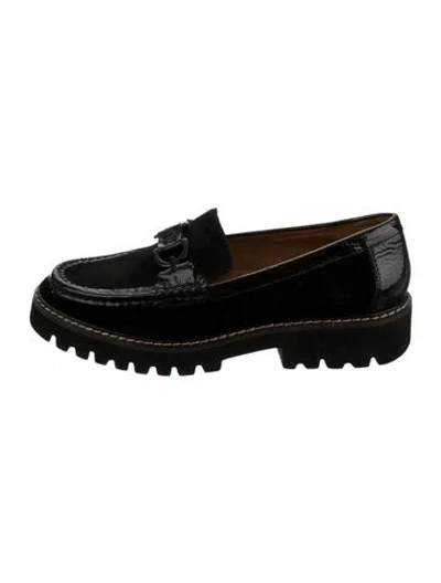 Pre-owned Donald Pliner Suede Loafers In Black