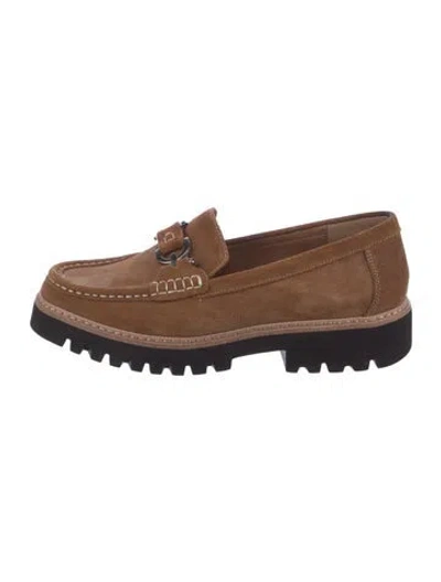 Pre-owned Donald Pliner Suede Loafers In Brown