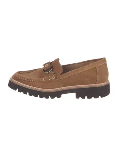Pre-owned Donald Pliner Suede Loafers In Brown