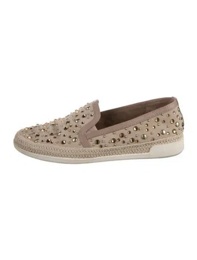 Pre-owned Donald Pliner Suede Loafers In Gold/metallic
