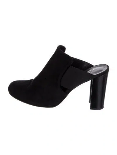 Pre-owned Donald Pliner Suede Mules In Black