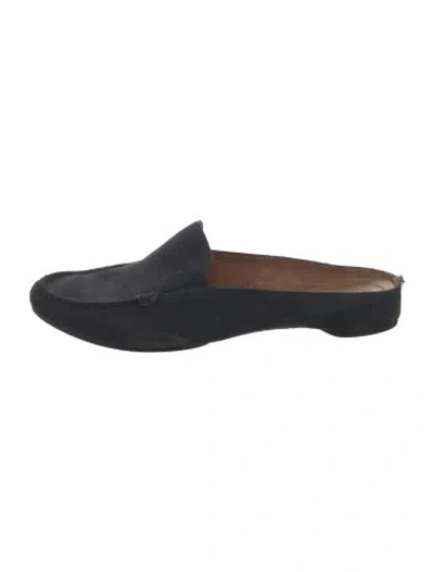 Pre-owned Donald Pliner Suede Mules In Blue