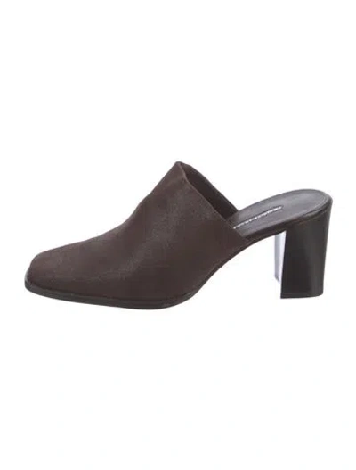 Pre-owned Donald Pliner Suede Mules In Brown