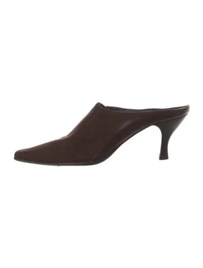 Pre-owned Donald Pliner Suede Mules In Brown