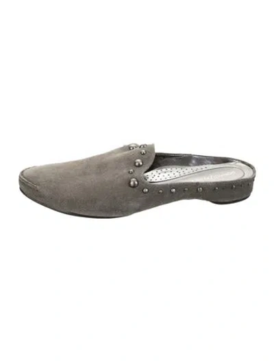 Pre-owned Donald Pliner Suede Mules In Grey