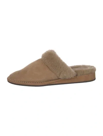 Pre-owned Donald Pliner Suede Mules In Neutral