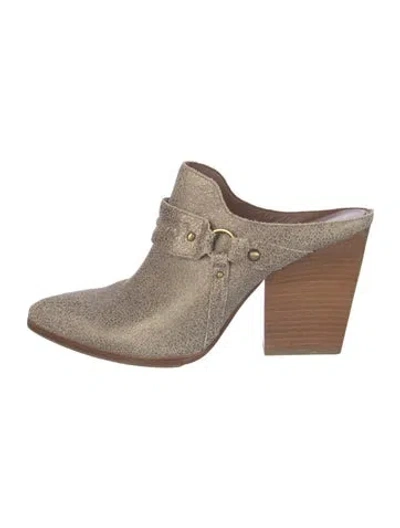Pre-owned Donald Pliner Suede Mules In Neutral