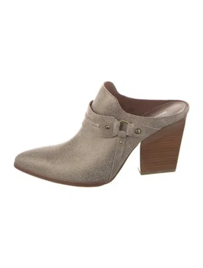Pre-owned Donald Pliner Suede Mules In Neutral