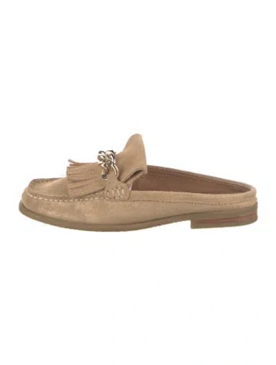 Pre-owned Donald Pliner Suede Mules In Neutral