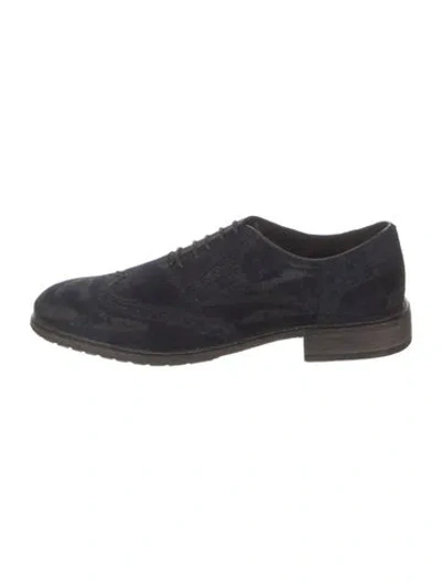 Pre-owned Donald Pliner Suede Oxfords In Black