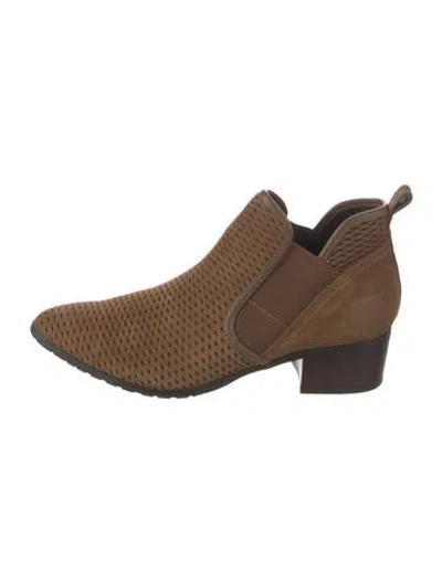 Pre-owned Donald Pliner Suede Patterned Chelsea Boots In Brown