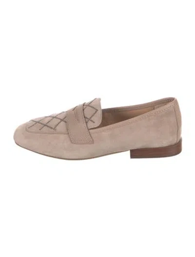Pre-owned Donald Pliner Suede Patterned Loafers In Pink