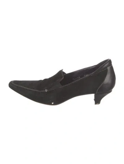 Pre-owned Donald Pliner Suede Pumps In Black