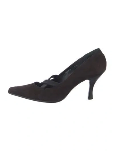 Pre-owned Donald Pliner Suede Pumps In Black