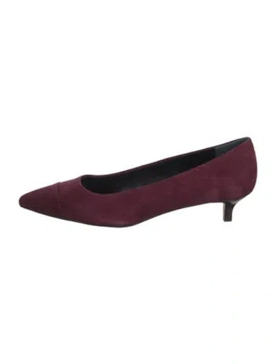 Pre-owned Donald Pliner Suede Pumps In Burgundy/purple