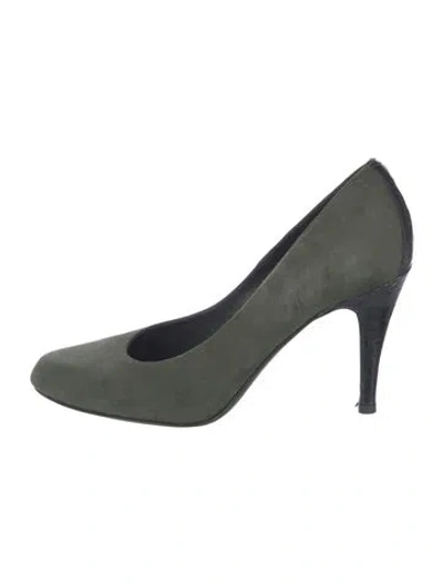 Pre-owned Donald Pliner Suede Pumps In Green