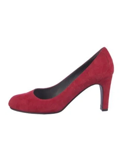 Pre-owned Donald Pliner Suede Pumps In Red