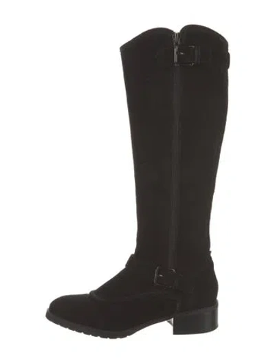 Pre-owned Donald Pliner Suede Riding Boots In Black