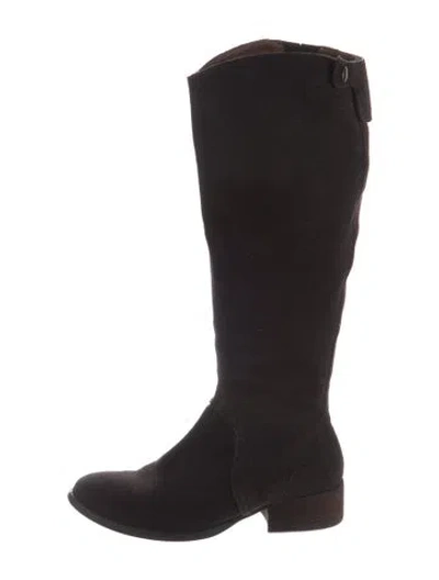 Pre-owned Donald Pliner Suede Riding Boots In Black