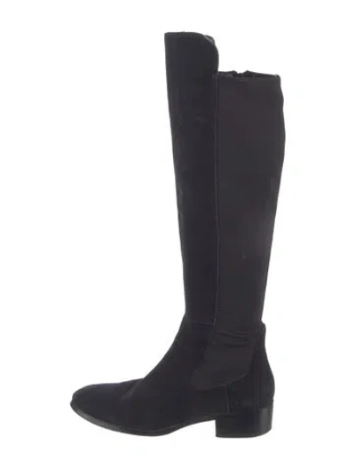 Pre-owned Donald Pliner Suede Riding Boots In Blue