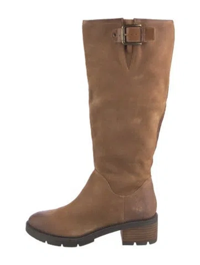 Pre-owned Donald Pliner Suede Riding Boots In Brown