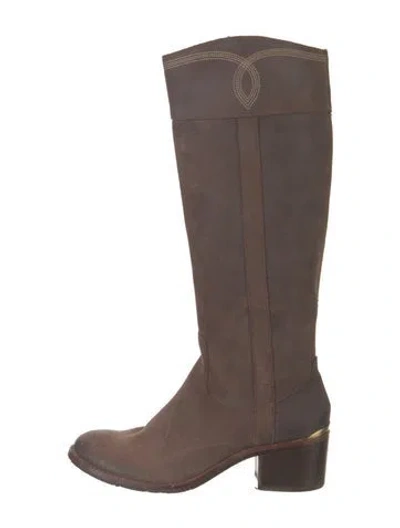 Pre-owned Donald Pliner Suede Riding Boots In Brown