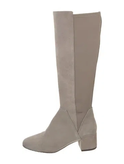 Pre-owned Donald Pliner Suede Riding Boots In Neutral