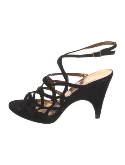 Pre-owned Donald Pliner Suede Sandals In Black