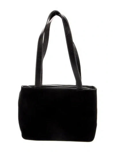 Pre-owned Donald Pliner Suede Shoulder Bag In Black