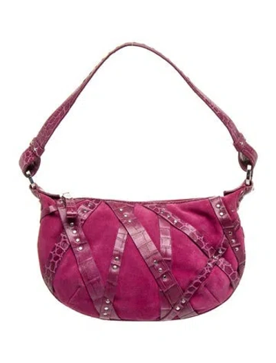 Pre-owned Donald Pliner Suede Shoulder Bag In Pink