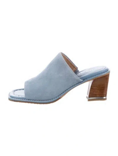 Pre-owned Donald Pliner Suede Slides In Blue