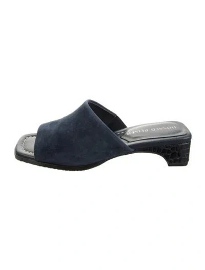 Pre-owned Donald Pliner Suede Slides In Blue