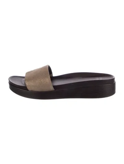 Pre-owned Donald Pliner Suede Slides In Multicolor