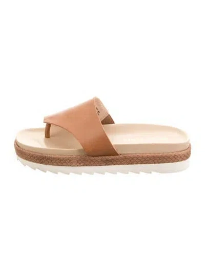 Pre-owned Donald Pliner Suede Slides In Neutral