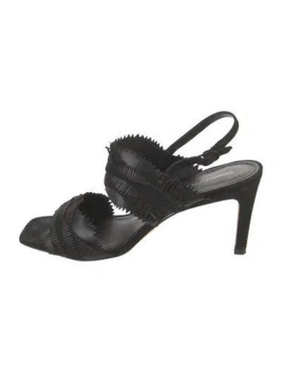 Pre-owned Donald Pliner Suede Slingback Pumps In Black